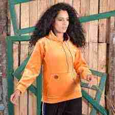Solid Velvet Pullover Hoodie For Women