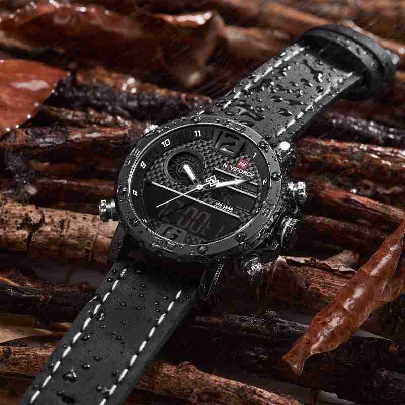 Naviforce Digital & Anolog Black Watches