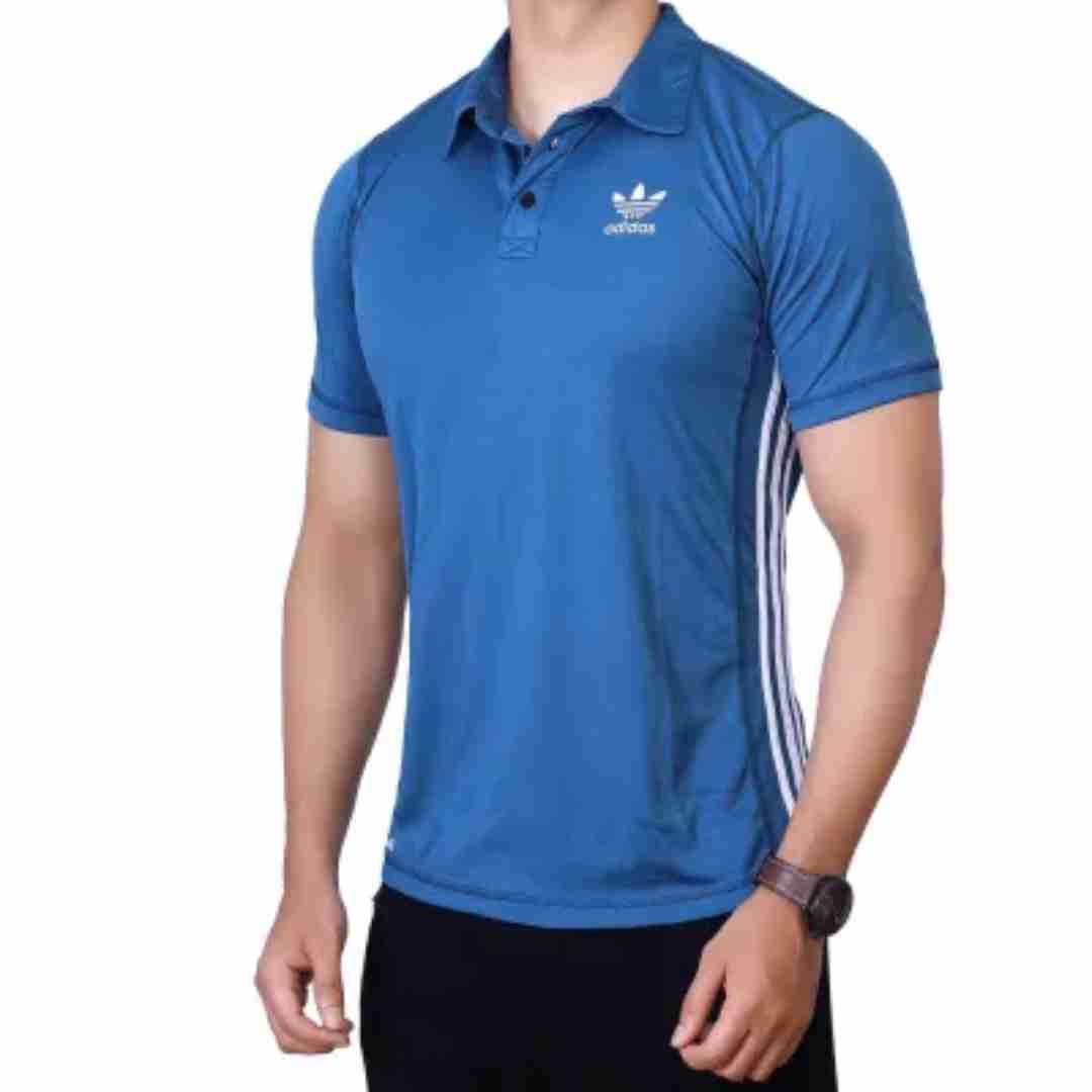 Men's Sport Regular Fit Solid Polo Neck T-shirt