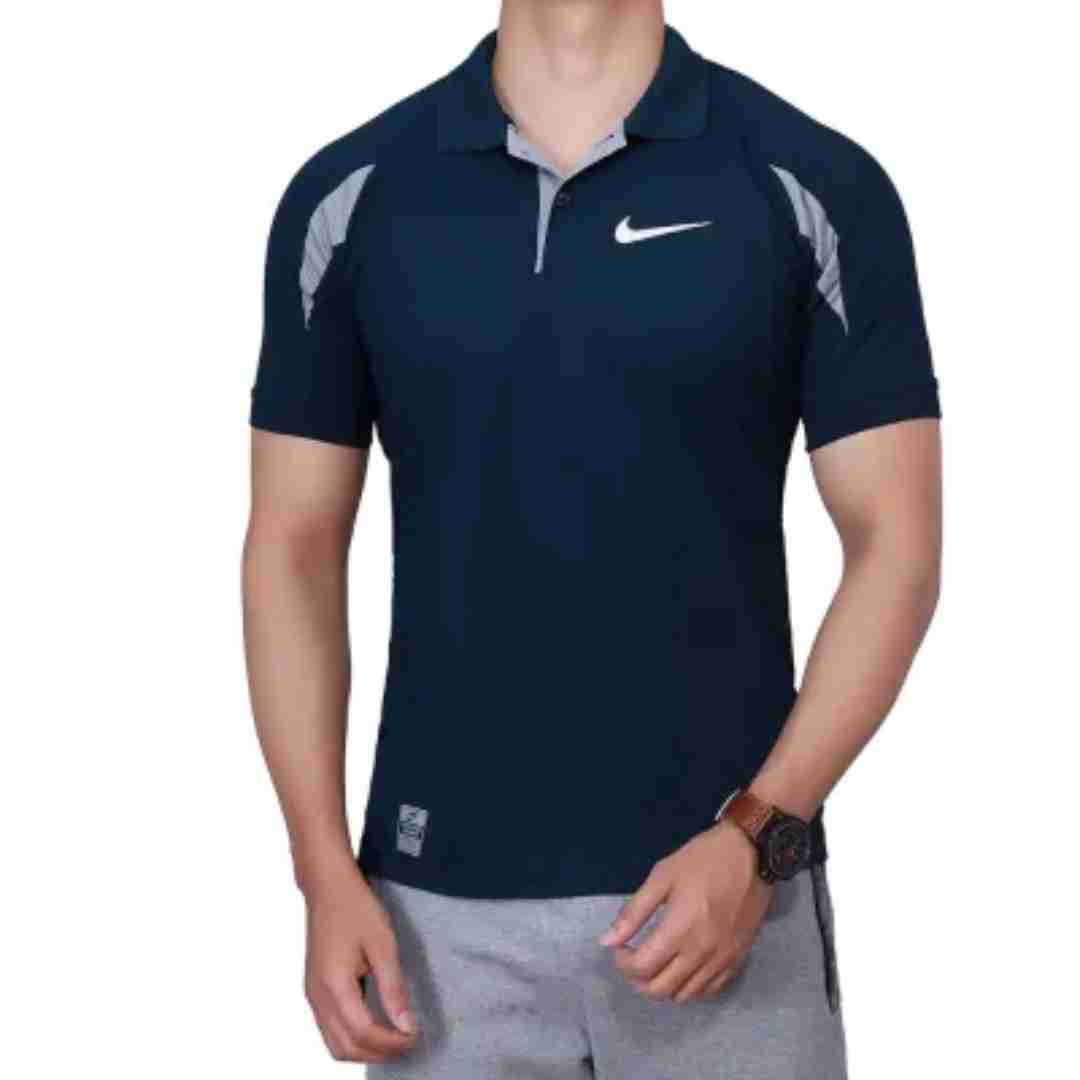 Men's Sport Regular Fit Solid Polo Neck T-shirt