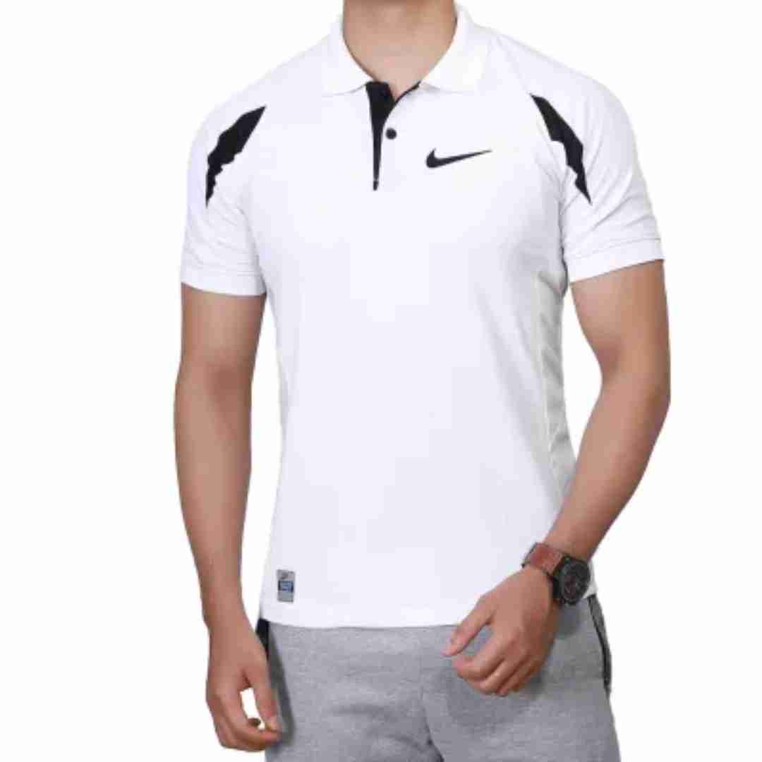 Men's Sport Regular Fit Solid Polo Neck T-shirt