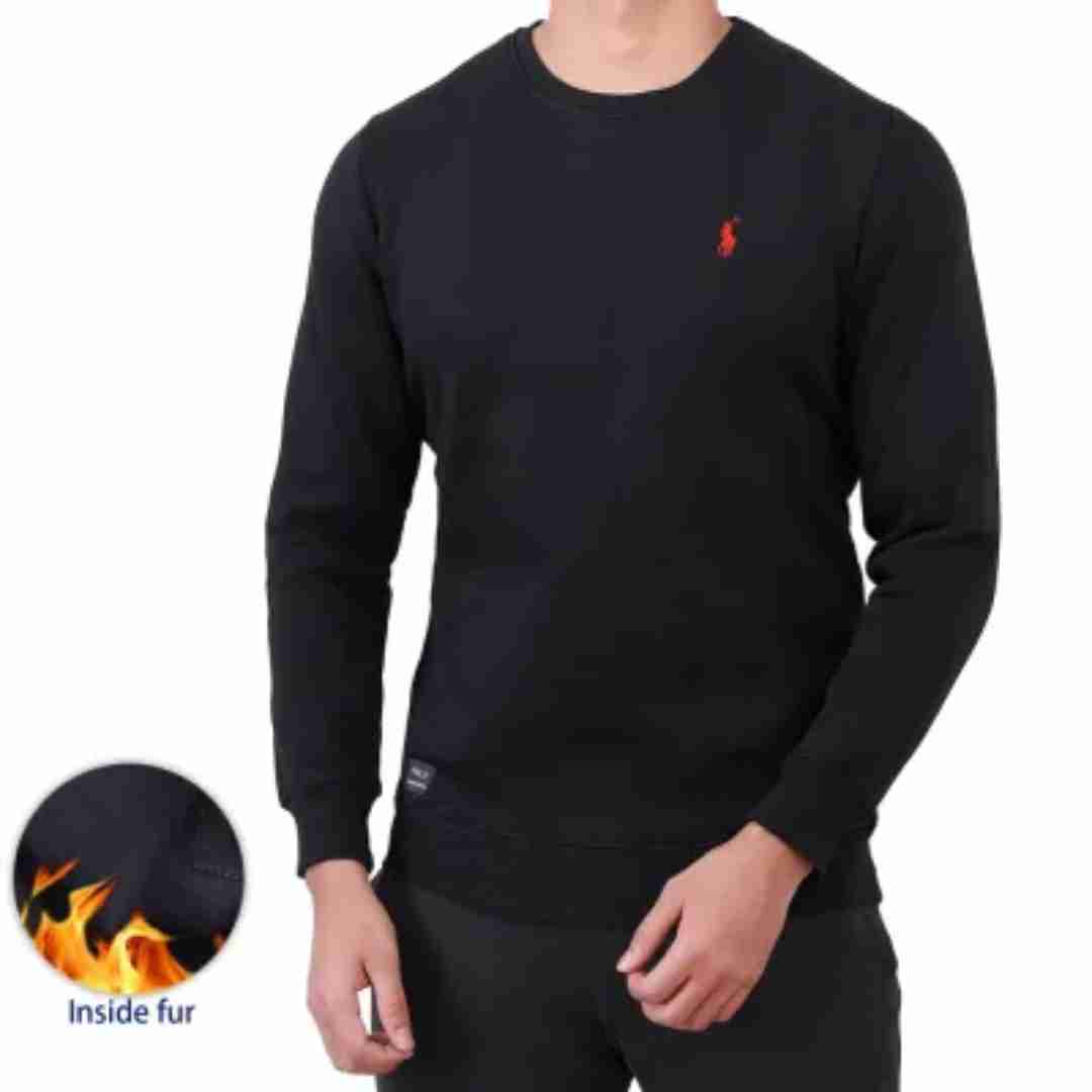 Round Neck Polo Sweatshirt