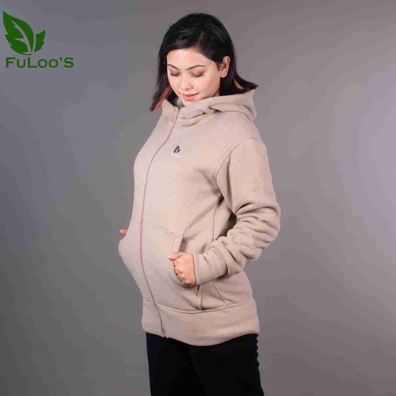 Fuloo's Sherpa Hoodie In long chain With Heavy Fur For Women