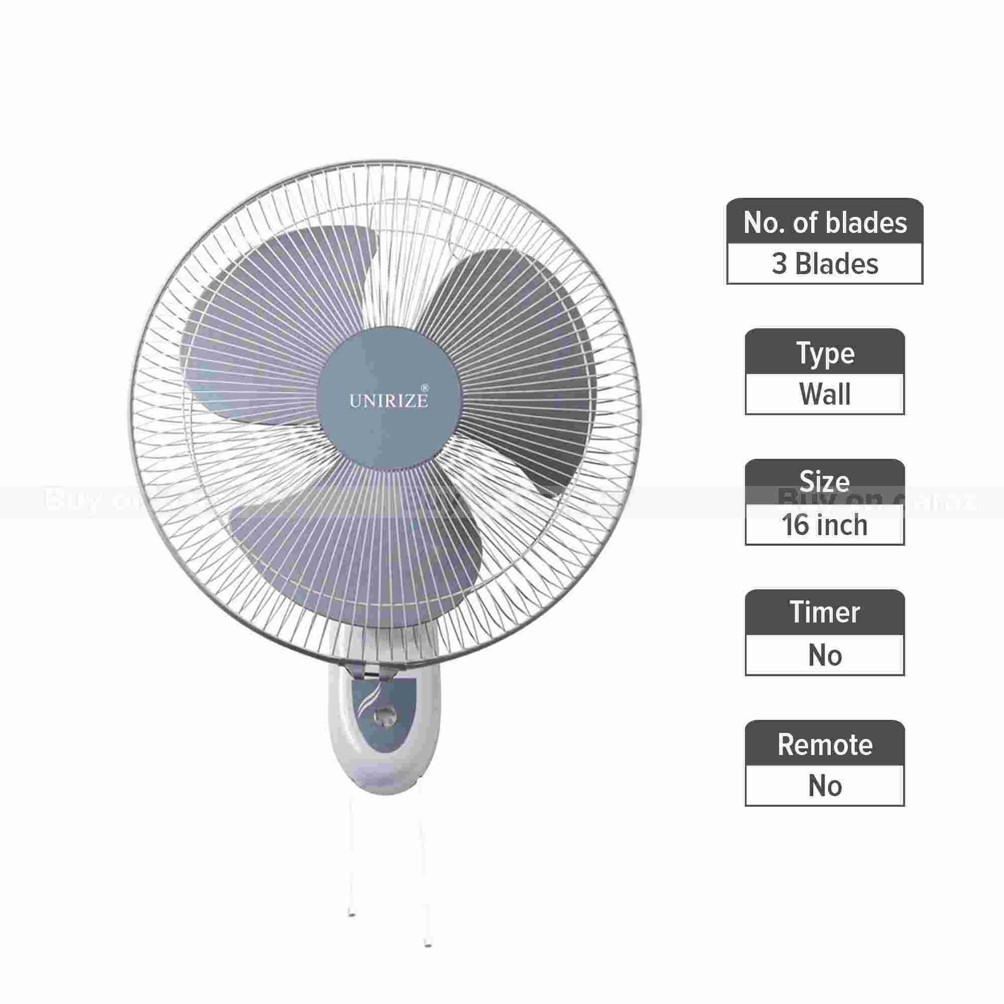 Unirize 16 Inch Dzire Hi-Speed Wall Fan 2100RPM