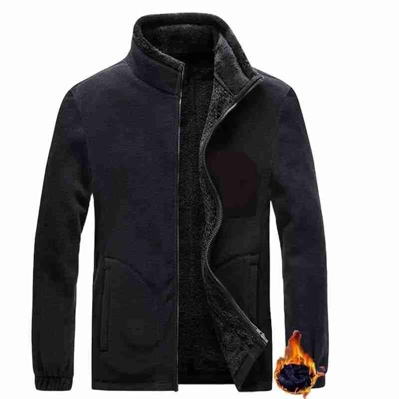 Winter inside fur polar jacket-Black