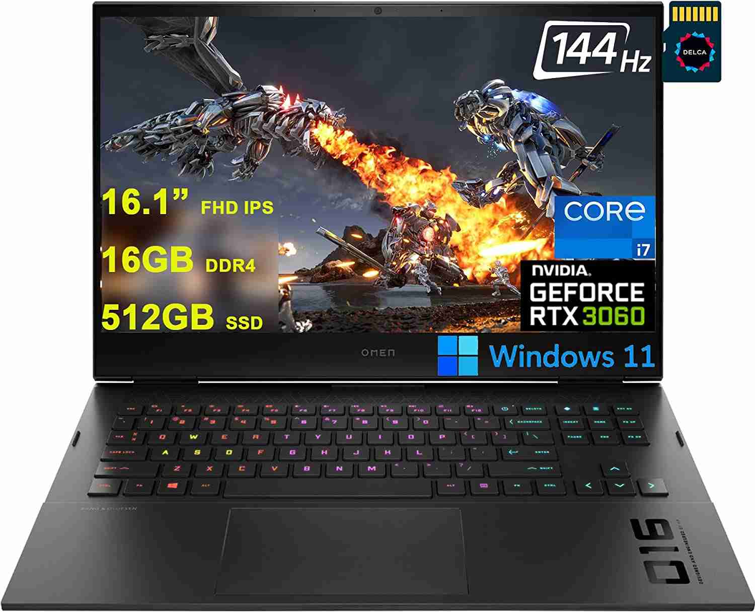 HP Omen 16 2021 (16.1 inch 165Hz, Intel i7-11800H, RTX 3060, 16GB RAM, 512GB SSD)