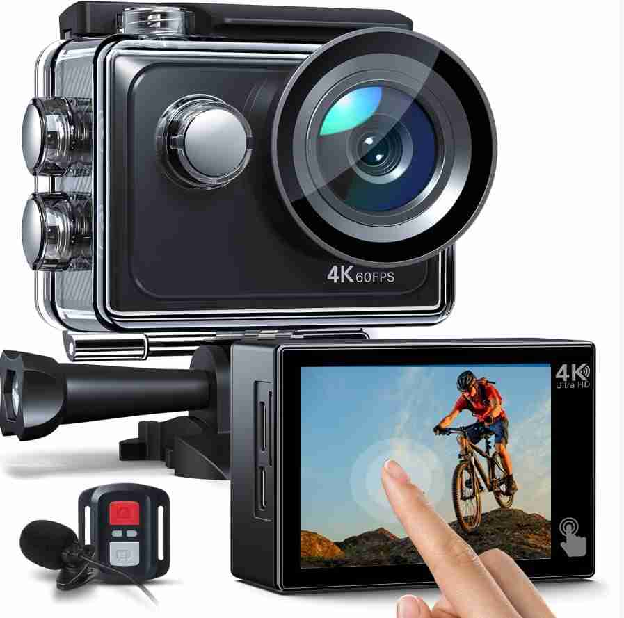 4K 60 FPS with EIS Dual Screen Action Camera with Remote