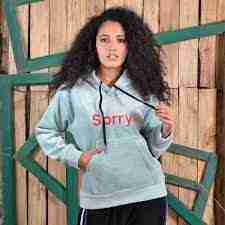 Solid Velvet Pullover Hoodie For Women
