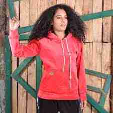 Solid Velvet Pullover Hoodie For Women