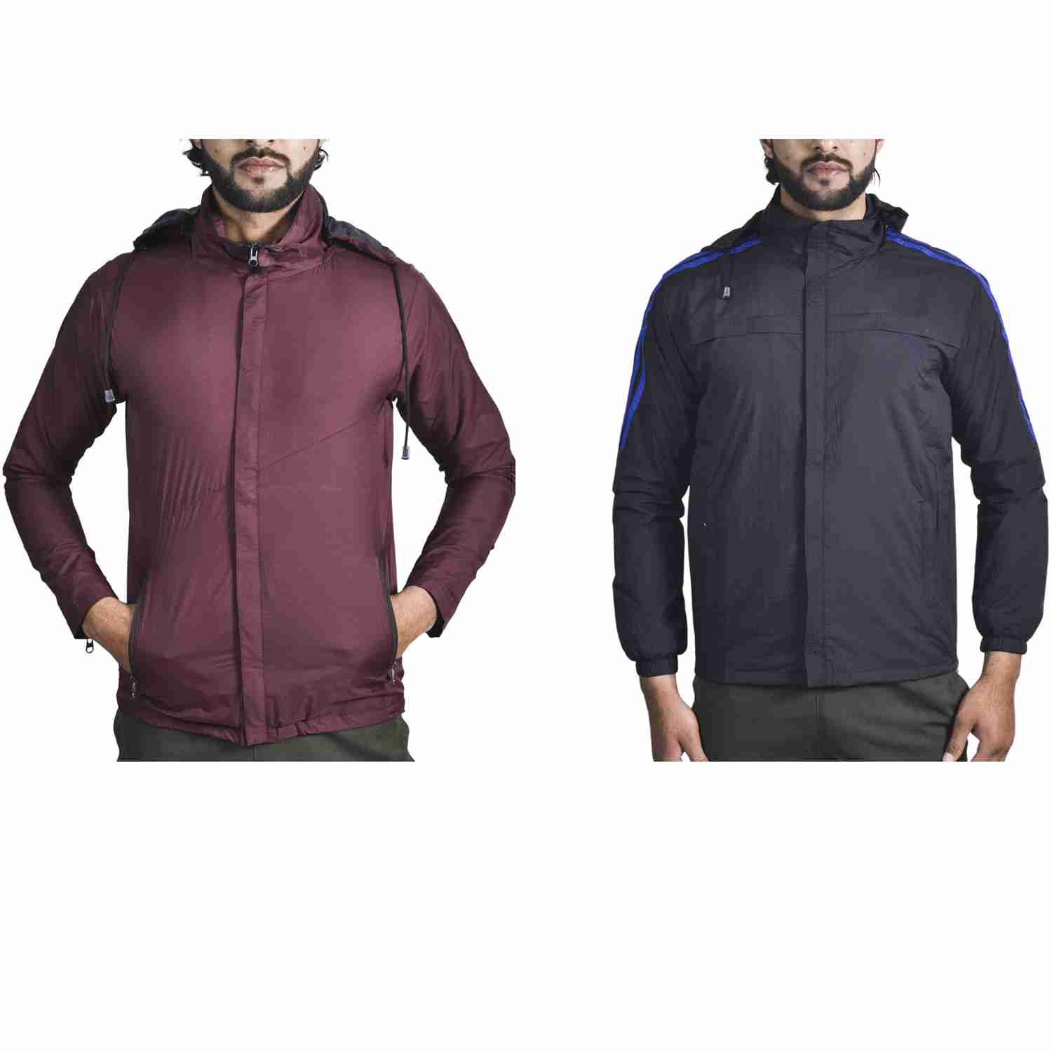 Set Of 2 Waterproof and Windproof Jackets For Men Windcheater Jacket By Arushi