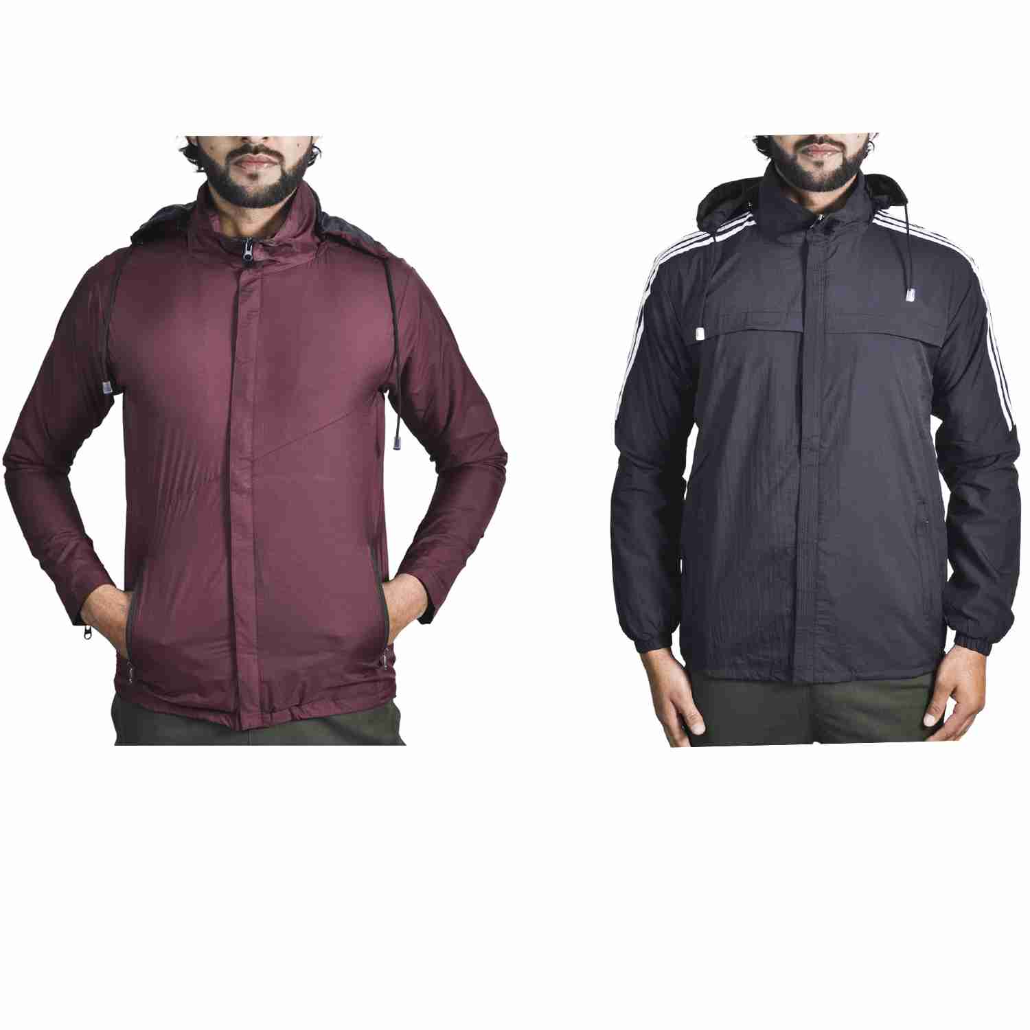 Set Of 2 Waterproof and Windproof Jackets For Men Windcheater Jacket By Arushi