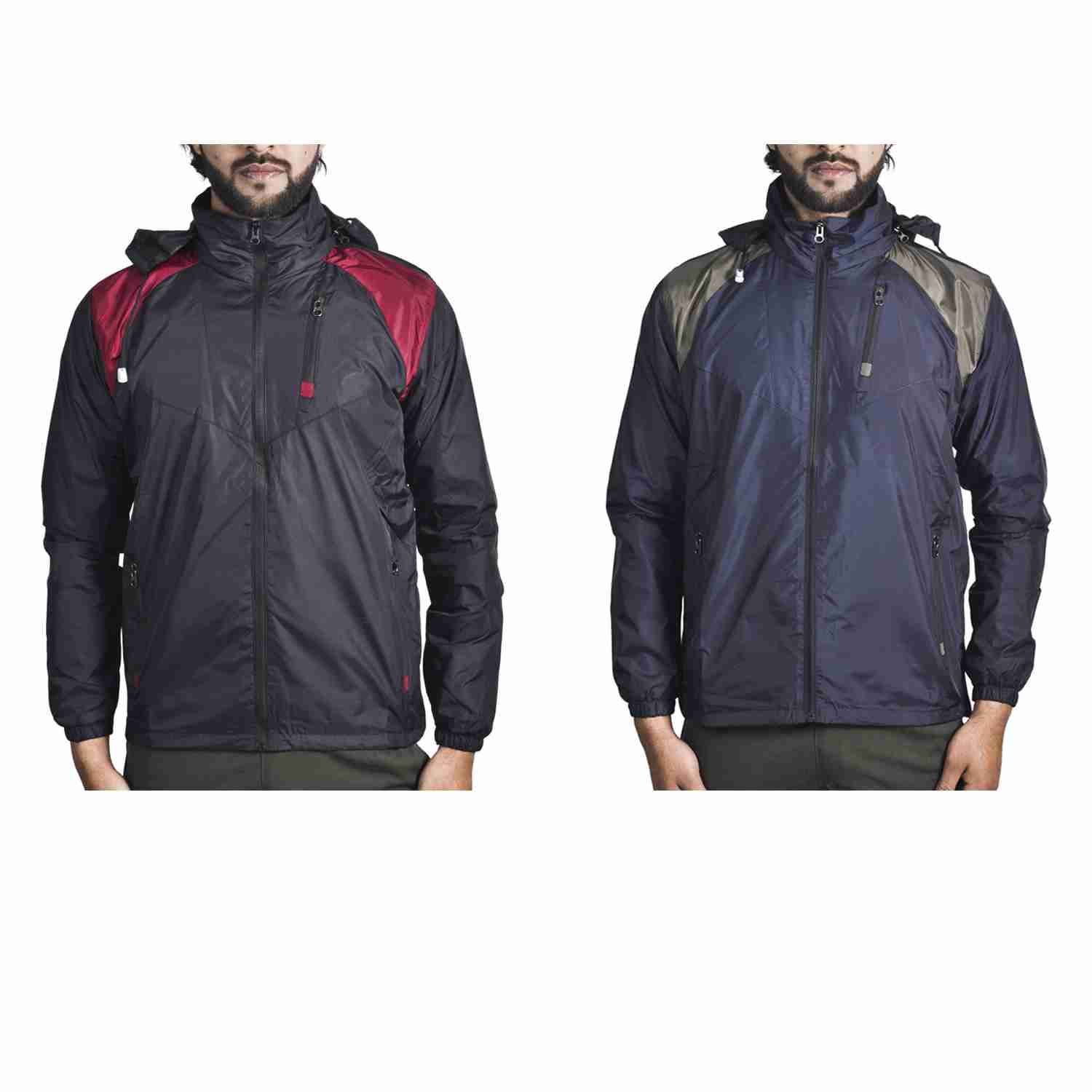 Set Of 2 Waterproof and Windproof Jackets For Men Windcheater Jacket By Arushi