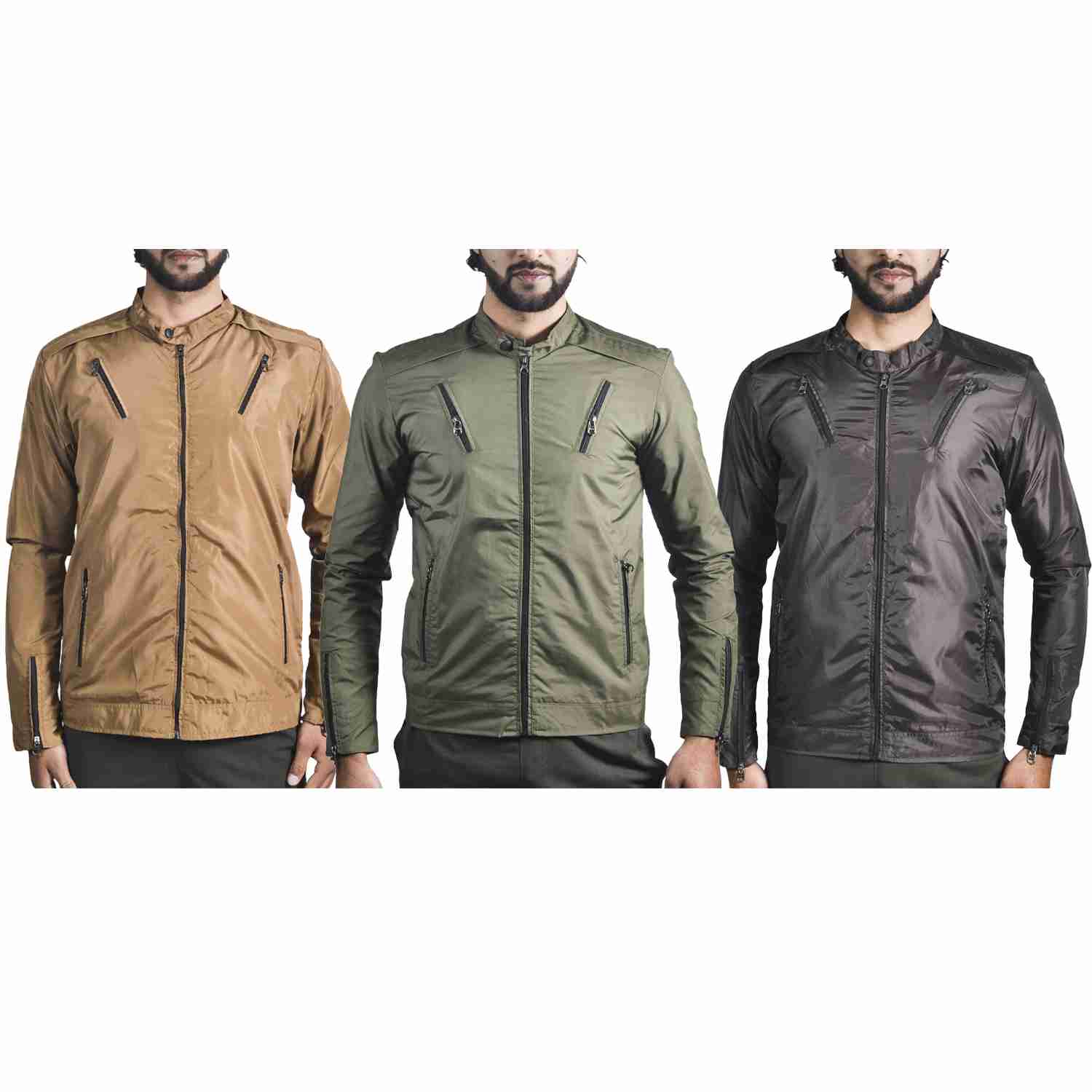 Set Of 3 Waterproof and Windproof Jackets For Men Windcheater Jacket By Arushi