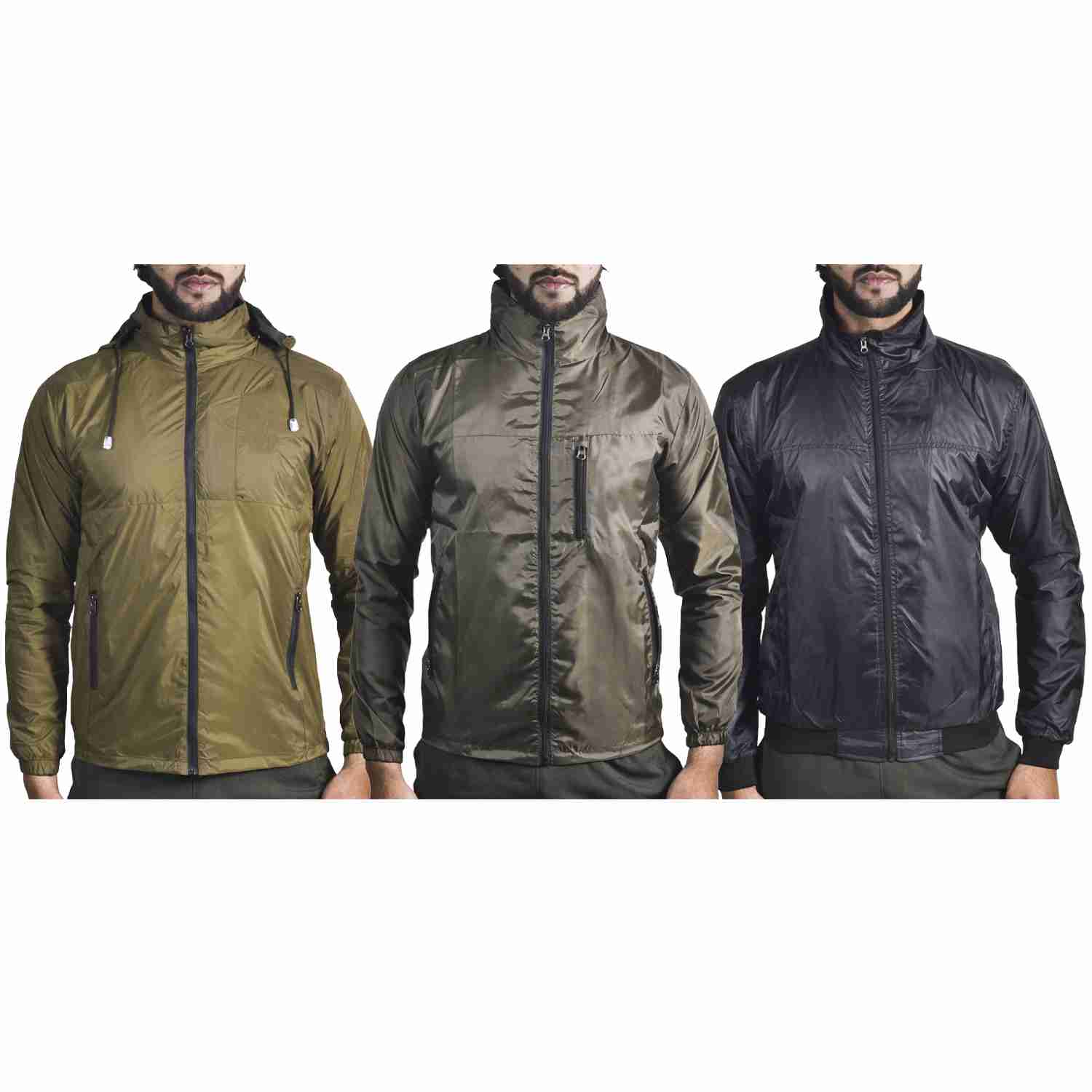 Set Of 3 Waterproof and Windproof Jackets For Men Windcheater Jacket By Arush