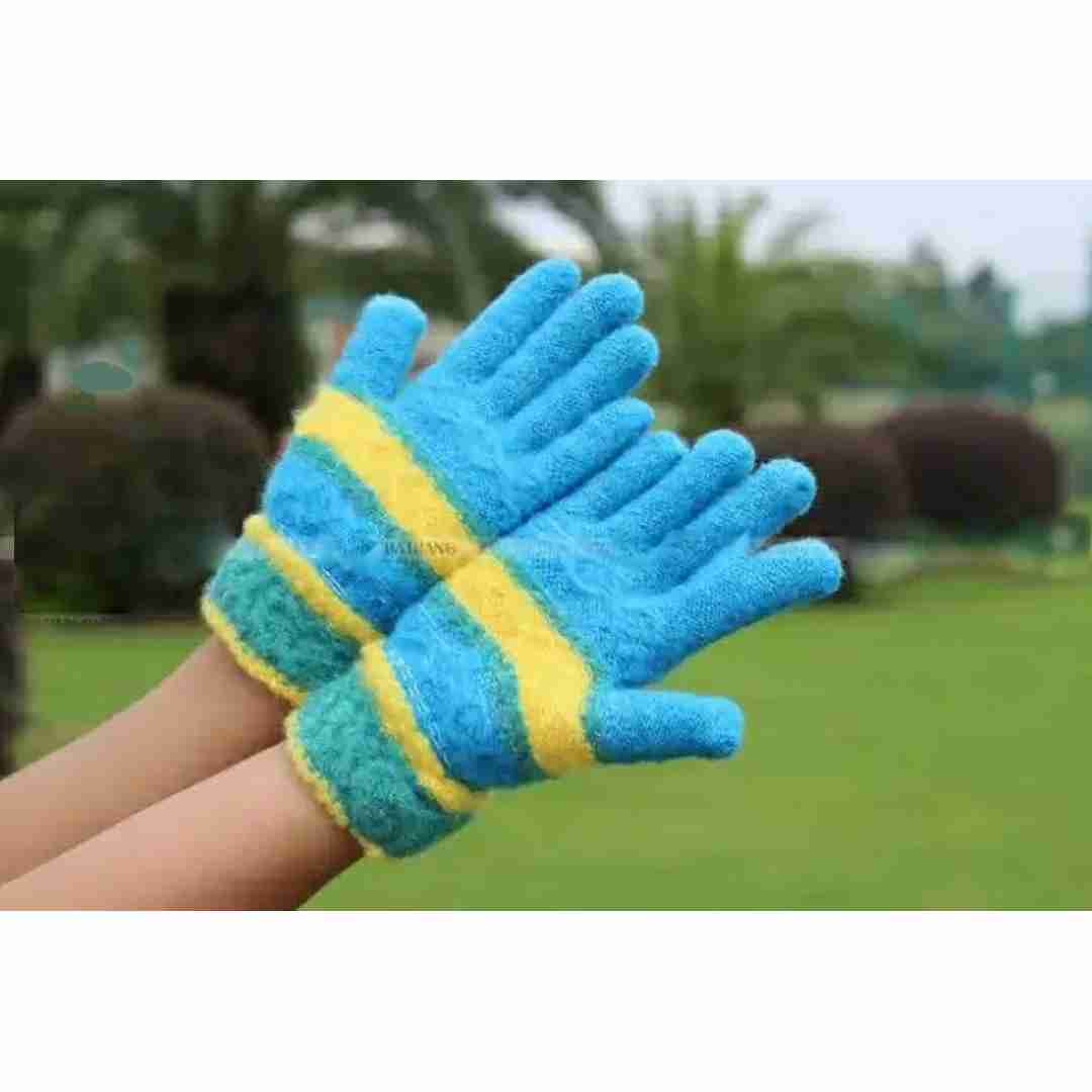 Pack Of 3 Winter Ribbed Knitted Full Fingered Classic Basic Thicken Lining Mittens Thermal Wrist Gloves By Arushi