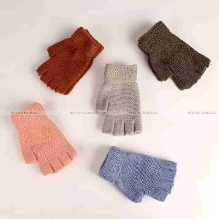 Pack Of 3 Winter Warm Half Gloves By By Arushi