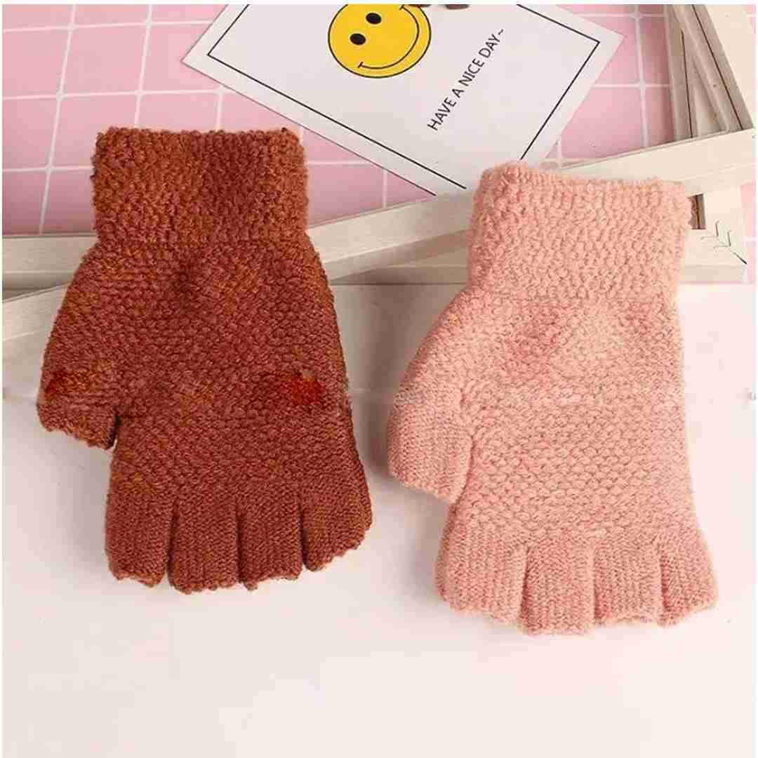 Pack Of 3 Winter Warm Half Gloves By By Arushi