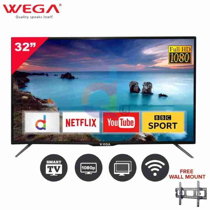 Wega 32 " LED Smart TV Double Glass 4 GB ROM With Android 9.0