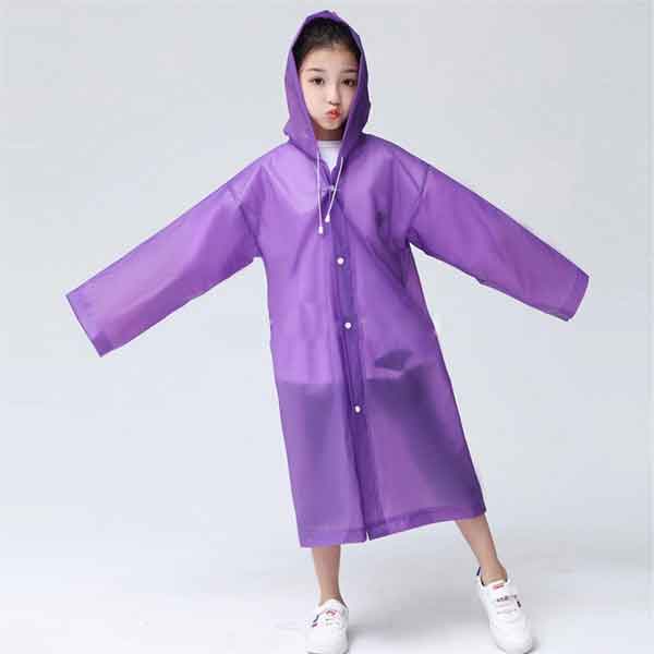 Kids Unisex Solid Cartoon Printed Raincoat(Print May Vary)