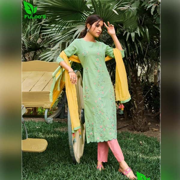 FuLoo's Savy Pure Cotton Designer Kurti in 3 set #01