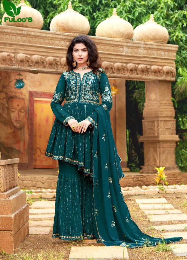 FuLoo’s YC Embroidered Kurtis with *Combo* Pants with Chunni #3865
