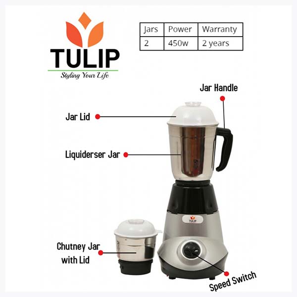 Tulip 500w Mixer Grinder - Champ