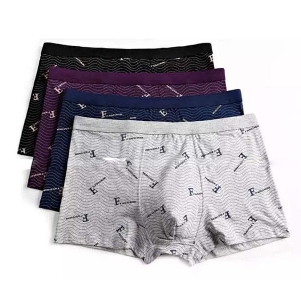 Pack Of 4 Men Boxer Briefs Cotton Underwear (Color May Vary)