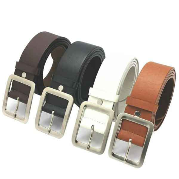 Set Of 4 Adult Men's Casual Faux Leather Belt Buckle Fashion Men Business Waist Strap Belts Accessories