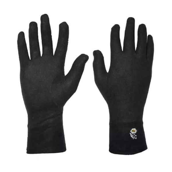 Black Skinny Long Fur Inside Gloves For Women