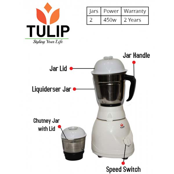 Tulip 500w Mixer Grinder - Nano