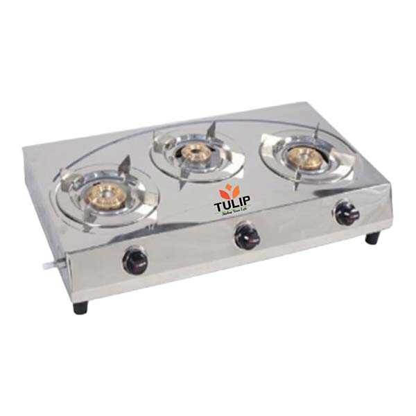 Tulip Gas Stove S.S Pan Support-Triple Cook