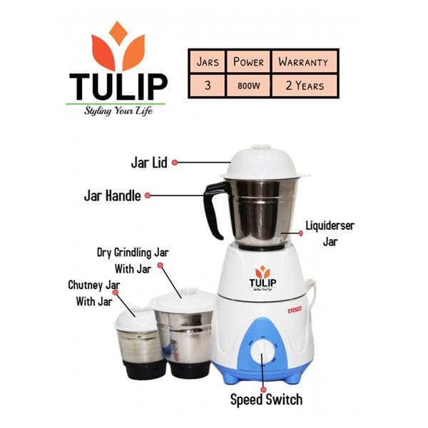 TULIP EVEREST Mixer Grinder 800 W