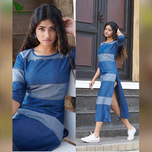 FuLoo's Lighter Denim Western Kurti # 1010